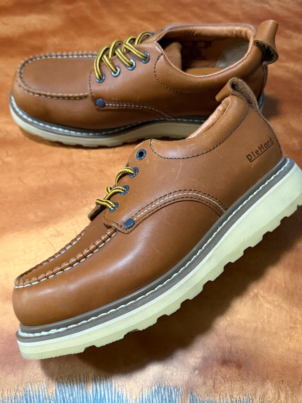 Vintage Sears Tan Leather Moccasin-Style Oxford boots sz 7.5